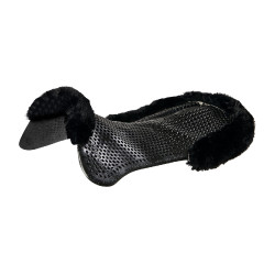 Therapeutische gel pad met achterverhoging in ecologische wol Acavallo Zwart / zwart