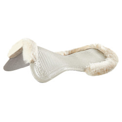 Therapeutische gel-schokdemper met uitsnijding en rand van schapenwol met Dri-Lex Acavallo Transparant / wit Therapeutische gel-schokdemper met uitsnijding en rand van schapenwol met Dri-Lex Acavallo Transparant / wit