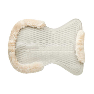 Therapeutische gel-schokdemper met uitsnijding en rand van schapenwol met Dri-Lex Acavallo Transparant / natuurlijk Therapeutische gel-schokdemper met uitsnijding en rand van schapenwol met Dri-Lex Acavallo Transparant / natuurlijk