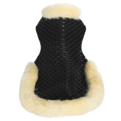 Ademend gelkussen met uitsnijding van schapenwol Acavallo Zwart / natuur