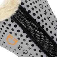 Traagschuim schokdemper en ecologische wol met siliconen grip en Equestro-logo Grijs