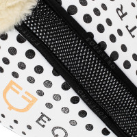 Traagschuim schokdemper en ecologische wol met siliconen grip en Equestro-logo Wit