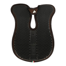 Geheugenschuim schokdemper met verhoogde achterkant en rand van schapenvacht Acavallo Bruin