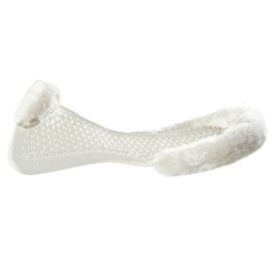 Gel-masserend schokabsorberend kussen met uitsparing van schapenwol Acavallo Transparant / wit