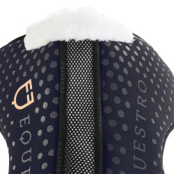 Ademend schokdemper van ecologische wol met grip Equestro Marine Marineblauw