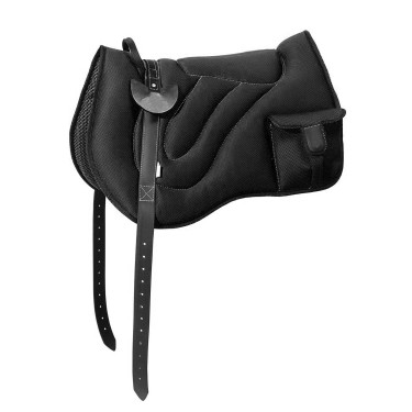 Barebackpad met zak Umbria Equitazione Zwart