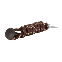 Gevlochten Nylon Longe Acavallo met Leren Uiteinde Donkerbruin