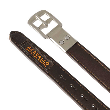 Stijgbeugelriemen Acavallo Leer Binnenkant Nylon Donkerbruin Stijgbeugelriemen Acavallo Leer Binnenkant Nylon Donkerbruin