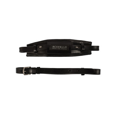 Leren neusriem Acavallo voor Hackamore Zwart