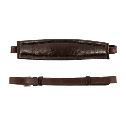 Leren neusriem Acavallo voor Hackamore Donkerbruin
