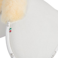 Schokdemper met traagschuim Acavallo Close Contact schapenvacht Blauw / natuurlijk