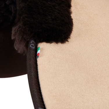 Schokdemper met traagschuim Acavallo Close Contact schapenvacht Zand / bruin Beige