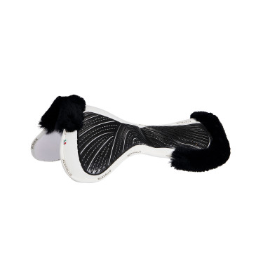 Acavallo Close Contact Classic Gel schokdemper met traagschuim en schapenvacht Wit / zwart