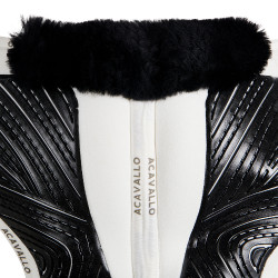 Acavallo Close Contact Classic Gel schokdemper met traagschuim en schapenvacht Wit / zwart