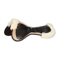 Acavallo Close Contact Classic Gel schokdemper met traagschuim en schapenvacht Zand / natuurlijk Beige