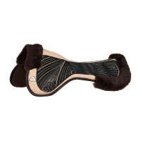 Acavallo Close Contact Classic Gel schokdemper met traagschuim en schapenvacht Zand / bruin Beige