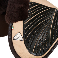 Acavallo Close Contact Classic Gel schokdemper met traagschuim en schapenvacht Zand / bruin Beige