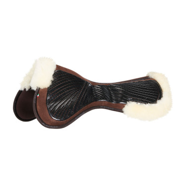 Acavallo Close Contact Classic Gel schokdemper met traagschuim en schapenvacht Bruin / naturel