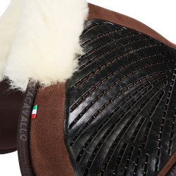 Acavallo Close Contact Classic Gel schokdemper met traagschuim en schapenvacht Bruin / naturel