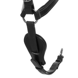 Martingaal-borsttuig Acavallo van leer met 5 punten Zwart