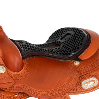 Zadelhoes Acavallo Ortho-Pubis Western Gel hexagonaal 20 mm Drylex Bruin