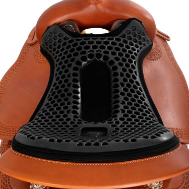 Zadelhoes Acavallo Ortho-Pubis Western Gel hexagonaal 20 mm Drylex Zwart