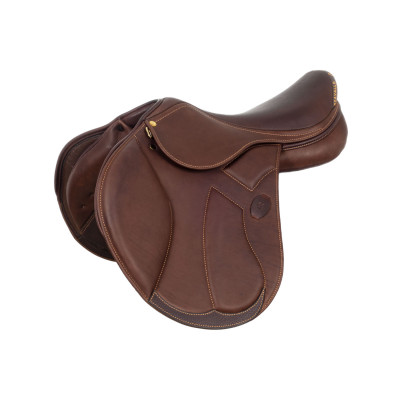 Selle obstacle Modigliani avec panneaux en laine Acavallo Cognac