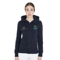Sweatshirt met multi-logo dames Equestro Marine Marineblauw Sweatshirt met multi-logo dames Equestro Marine Marineblauw
