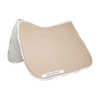 Tapis de dressage en lycra avec grip en gel et dessous en fibre de bambou Acavallo Sable / blanc