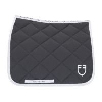 Technische stof dressuurdek met geborduurd logo White Line Equestro Asfalt Grijs