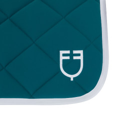 Technische stof dressuurdek met geborduurd logo White Line Equestro Petrol Blauw Technische stof dressuurdek met geborduurd logo White Line Equestro Petrol Blauw