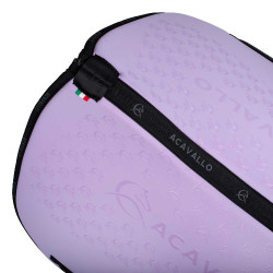Lycra dressuurpad met gelgrip en bamboevezel aan de onderzijde Acavallo Lila / zwart Violet