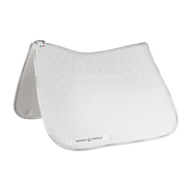 Lycra dressuurpad met gelgrip en bamboevezel aan de onderzijde Acavallo Wit / wit