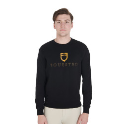 Herenkatoenen sweatshirt met logo op de borst Equestro Zwart