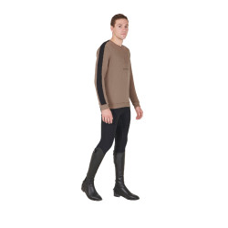 Heren winter sweatshirt met ronde hals van katoen Equestro Walnoot Bruin