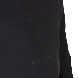 Heren winter sweatshirt met ronde hals van katoen Equestro Zwart Heren winter sweatshirt met ronde hals van katoen Equestro Zwart