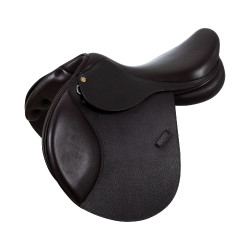 Hinderniszadel in gehamerd leer Supreme Evolution New Equestro Donkerbruin