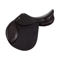 Hinderniszadel in gehamerd leer Supreme Evolution New Equestro Donkerbruin