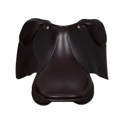 Hinderniszadel in gehamerd leer Supreme Evolution New Equestro Donkerbruin