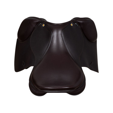 Hinderniszadel in gehamerd leer Supreme Evolution New Equestro Donkerbruin