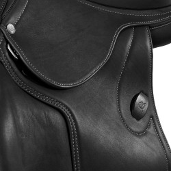 Zadelhindernis Botticelli met panelen van wol Acavallo Zwart