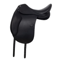 Dressuurzadel met lange kniewrongen Aachen Equestro Zwart Dressuurzadel met lange kniewrongen Aachen Equestro Zwart
