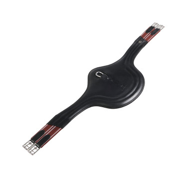 Singel met buikflap springen in leer Desiree Equestro Zwart