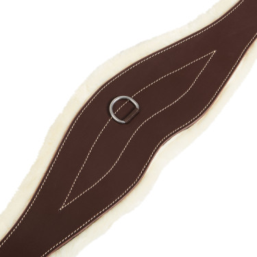 Lederen hindernis-singel met synthetische schapenvacht Alizee Equestro Donkerbruin Lederen hindernis-singel met synthetische schapenvacht Alizee Equestro Donkerbruin