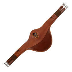 Singel met buikflap voor springzadels van leer en gel Acavallo Cognac Bruin