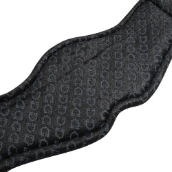 Lederen dressuursingel met gegraveerd Equestro-logo Zwart