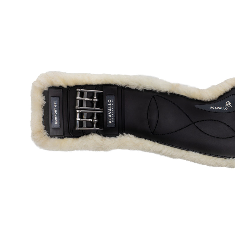 Korte singel van gel en PVC met roestvrijstalen gespen en ecologische wol Acavallo Korte singel van gel en PVC met roestvrijstalen gespen en ecologische wol Acavallo