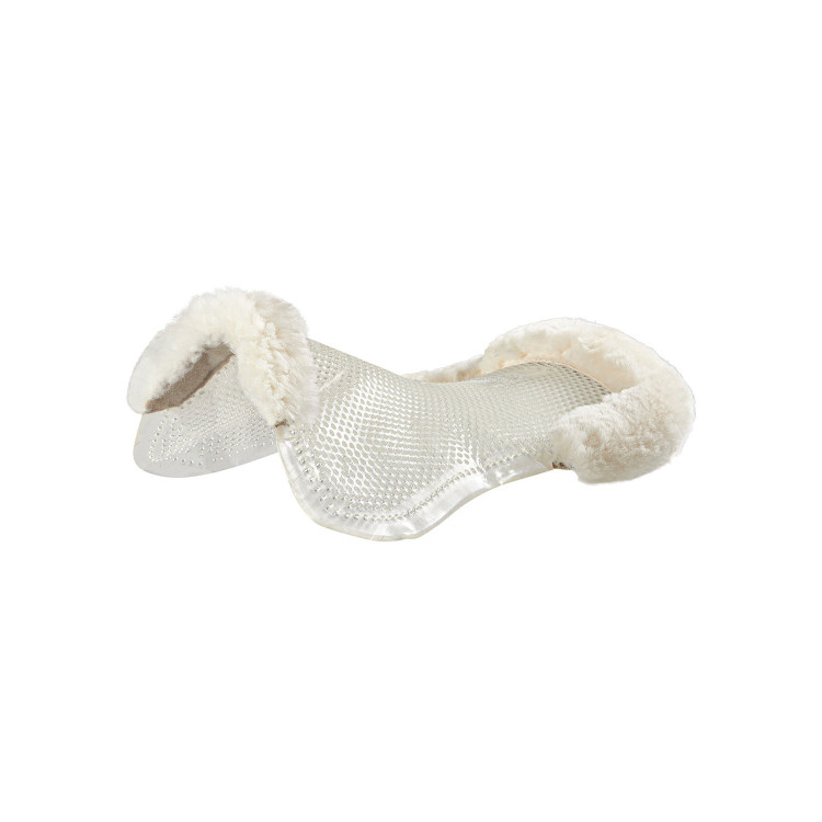 Gel schokdemper pony met uitsnijding en rand van schapenvacht Classic Acavallo