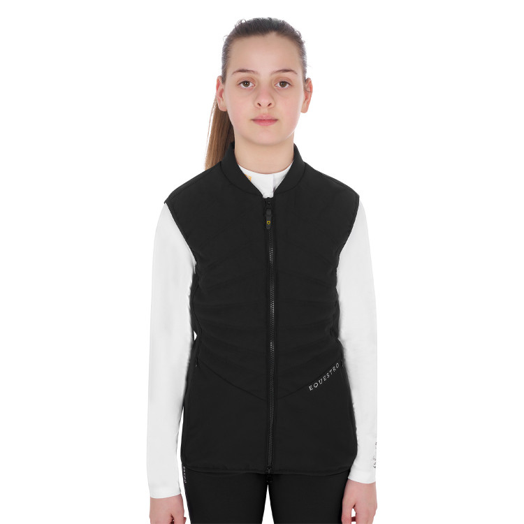 Mouwloos meisjesvest getailleerd in technische stof Equestro Mouwloos meisjesvest getailleerd in technische stof Equestro