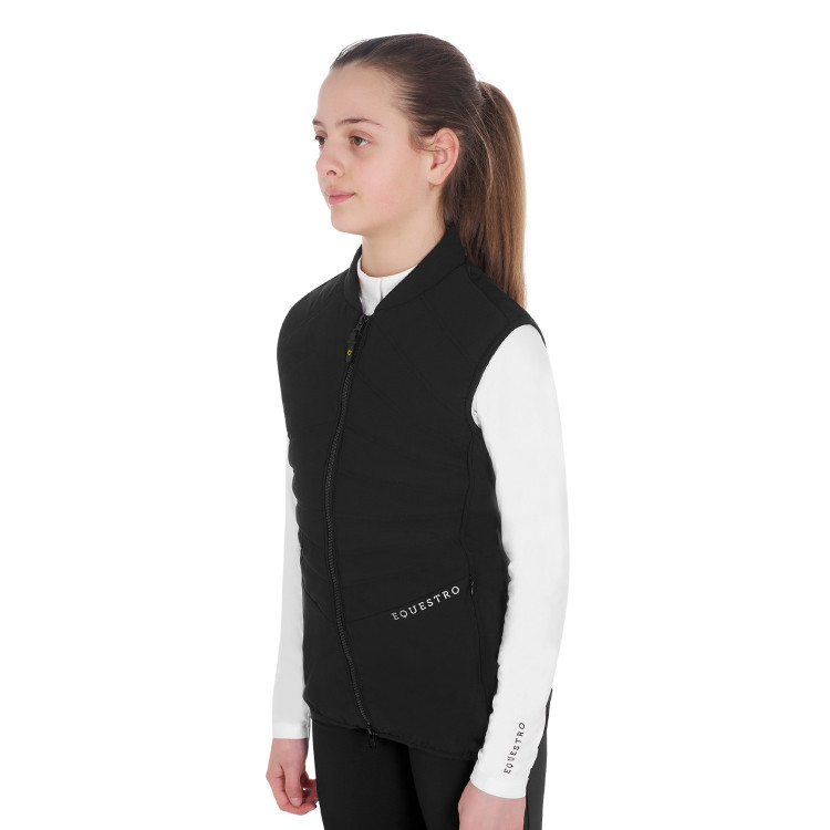 Mouwloos meisjesvest getailleerd in technische stof Equestro Mouwloos meisjesvest getailleerd in technische stof Equestro